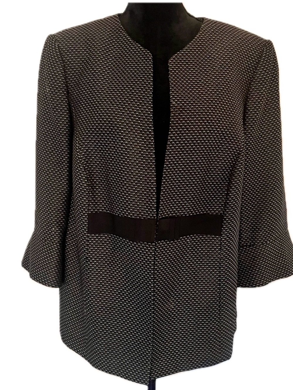 TAHARI by Arthur S. Levine Women's Lined Blazer Jacket Black & White Size 18W